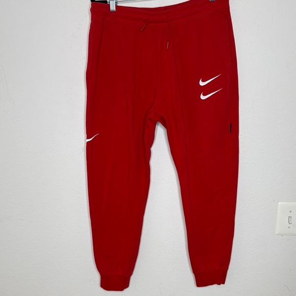 NIKE Sweatpants Swoosh-University workout leisure Red/White size Large - Picture 3 of 7